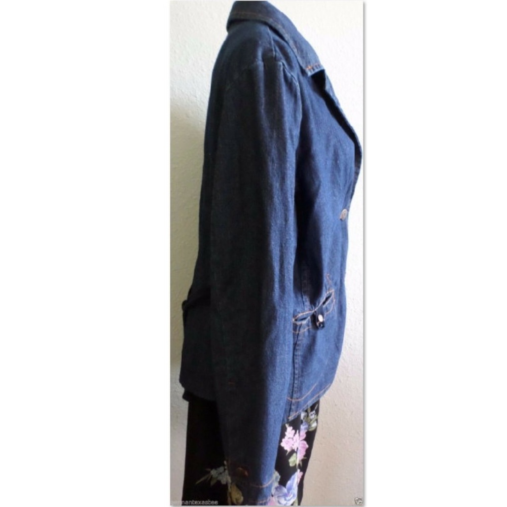 Havana Jack's Cafe denim jeans jacket blazer 100% Cotton pockets plus 1X - Picture 7 of 8